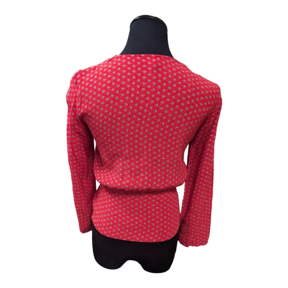 Cooperative Urban Outfitters Snap Wrap Red Blouse Size S - Picture 4 of 7